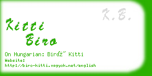 kitti biro business card